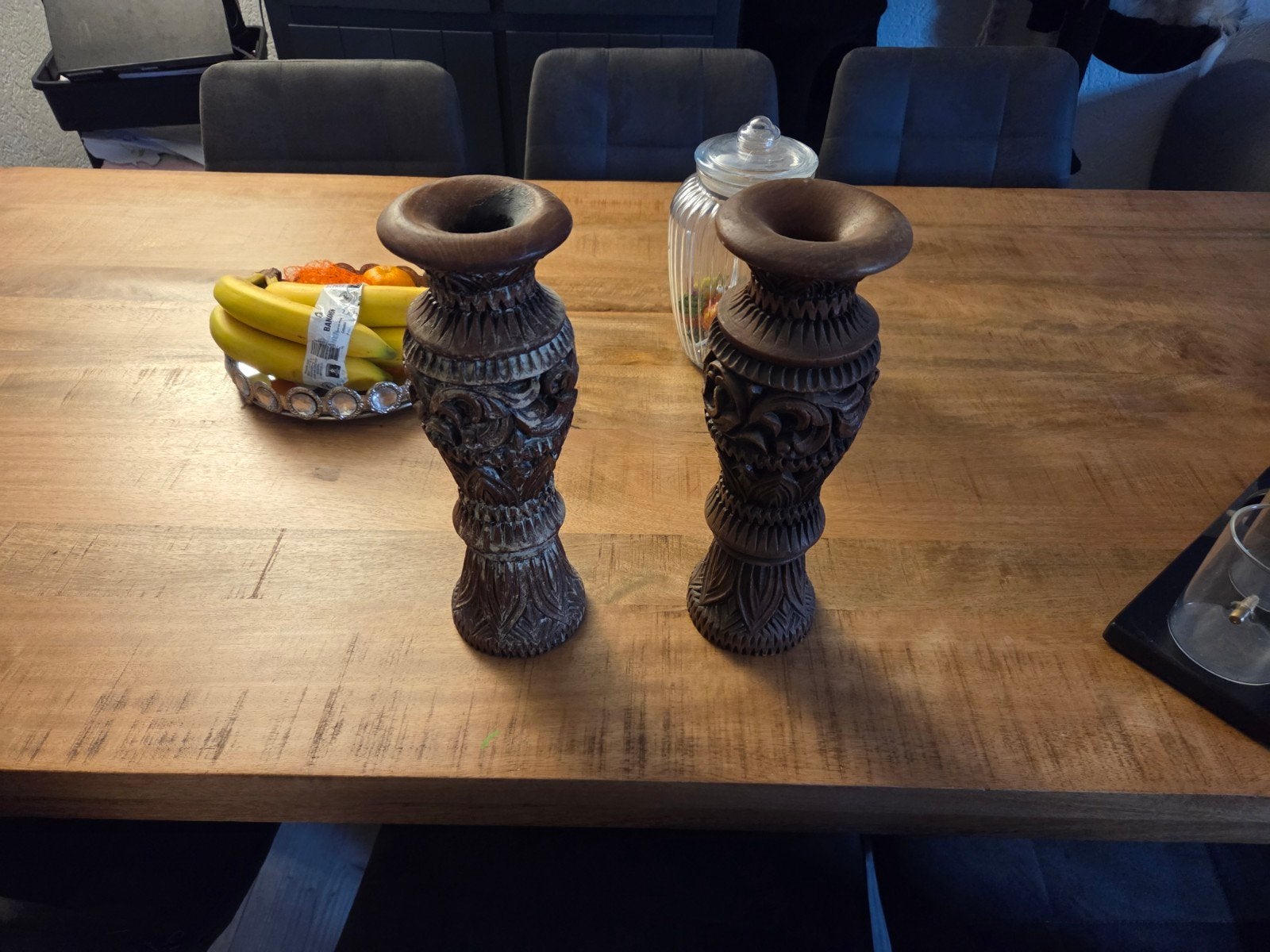 Set van 2 decoratieve houten vazen, Ophalen