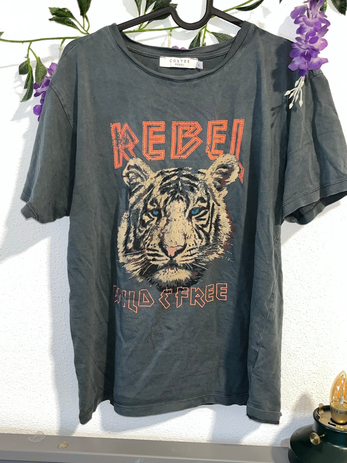 Costes T-shirt met tijgerprint - Rebel Wild & Free, Kleding | Dames, Maat 42/44 (L), Ophalen of Verzenden, Korte mouw, Grijs