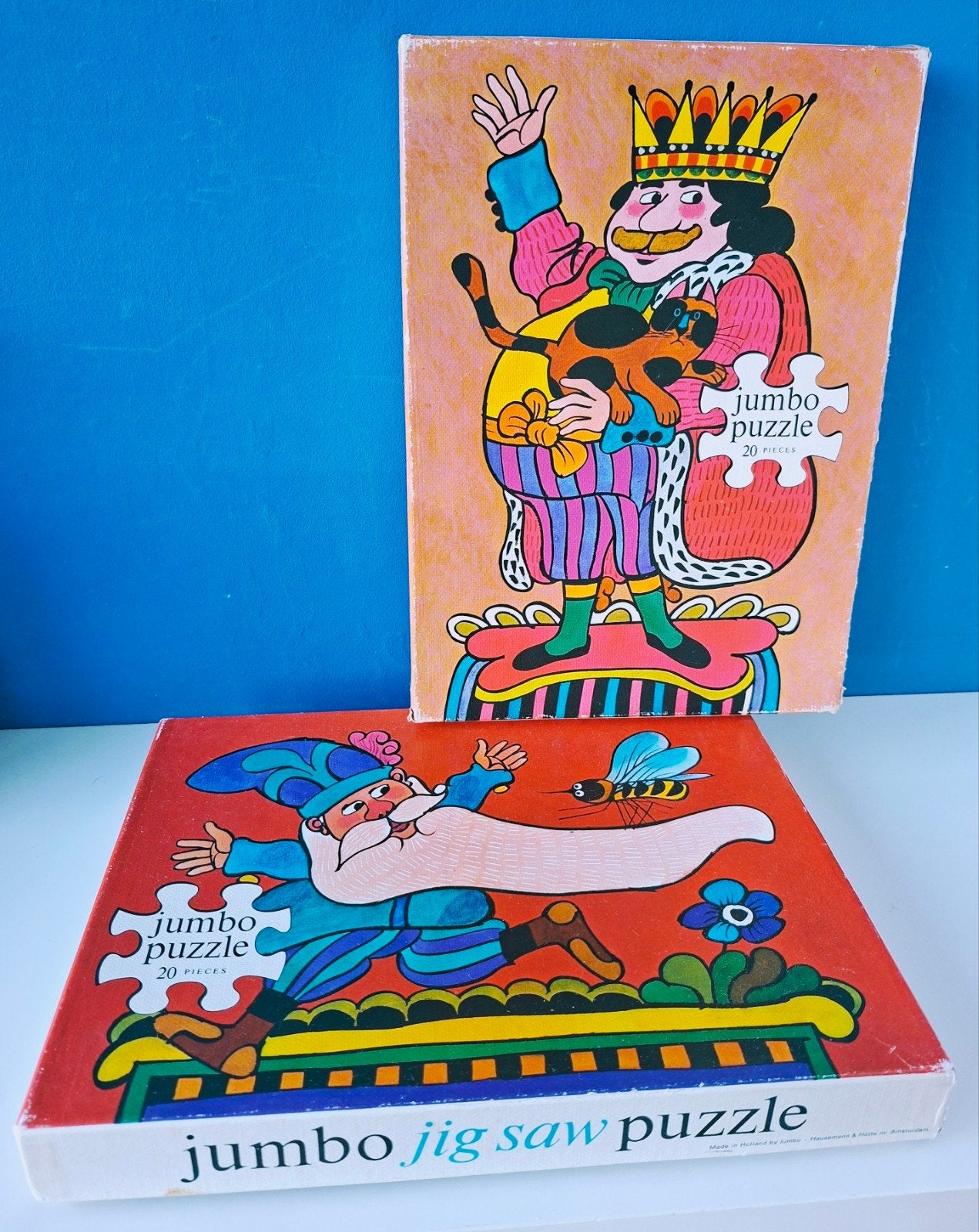JUMBO kinderpuzzels/Illustraties van Alfons van Heusden, Ophalen of Verzenden, Meer dan 50 stukjes, Gebruikt, 4 tot 6 jaar