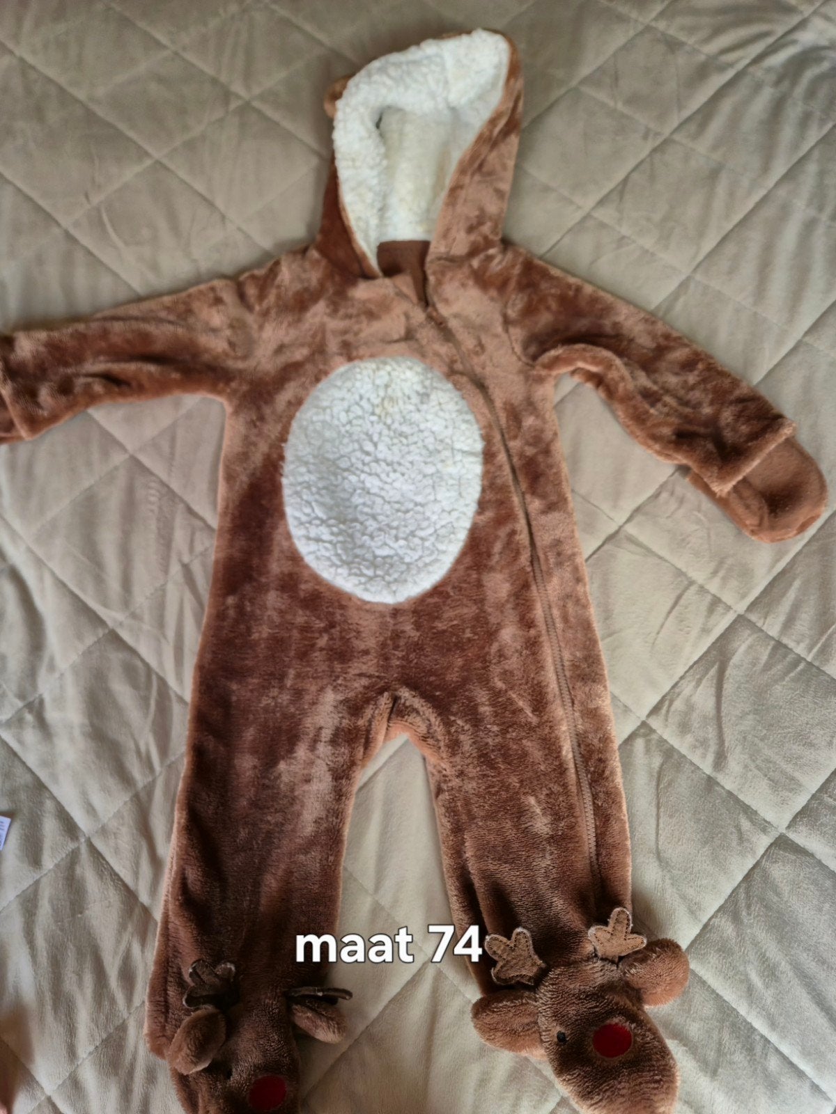 Schattig rendierpakje maat 74 - Ideaal voor de feestdagen!, Kinderen en Baby's, Babykleding | Maat 86, Gebruikt, Jongetje of Meisje