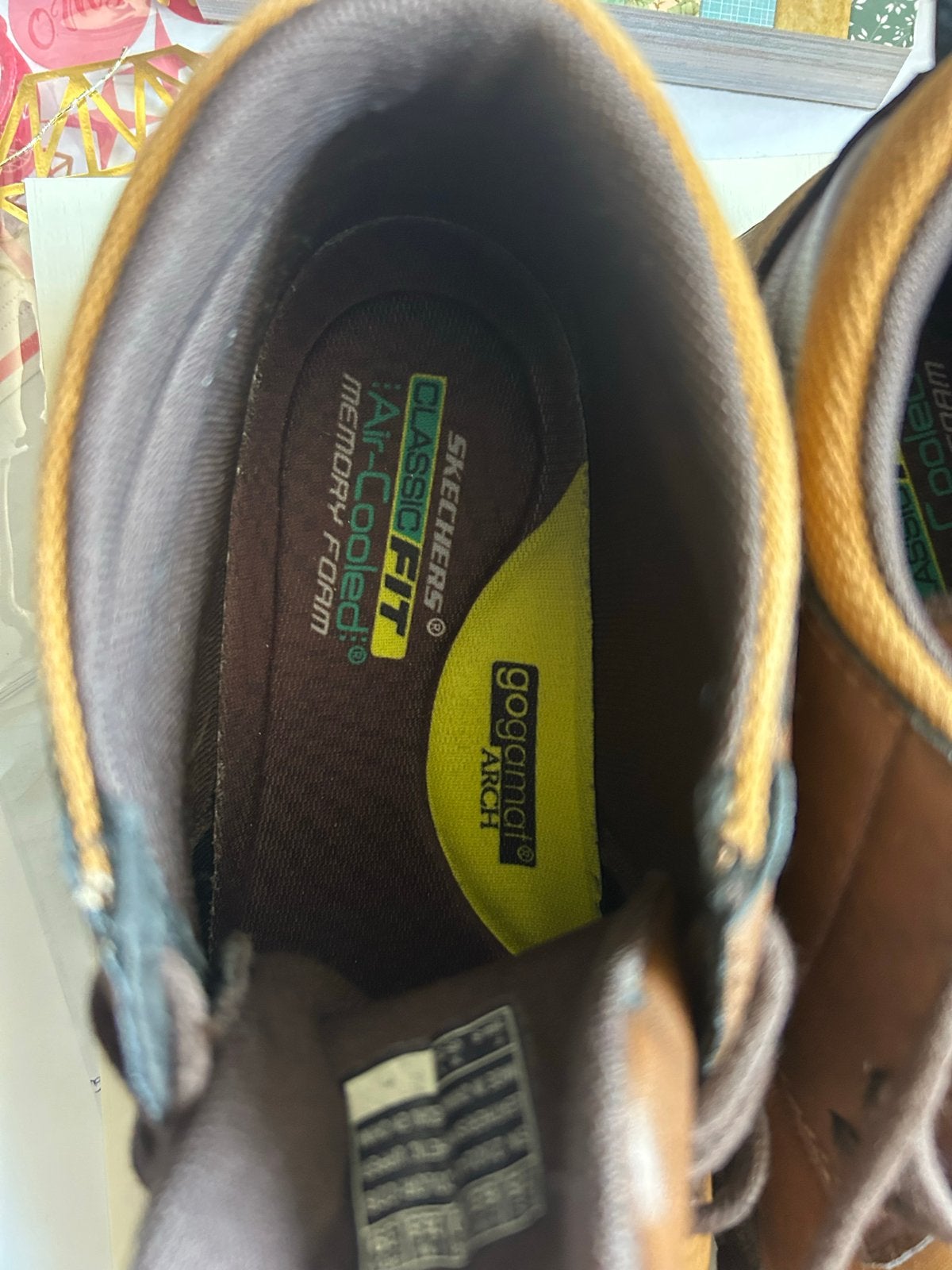 Skechers Classic Fit Air-Cooled Memory Foam Herenschoenen, Ophalen, Bruin, Nieuw, Veterschoenen