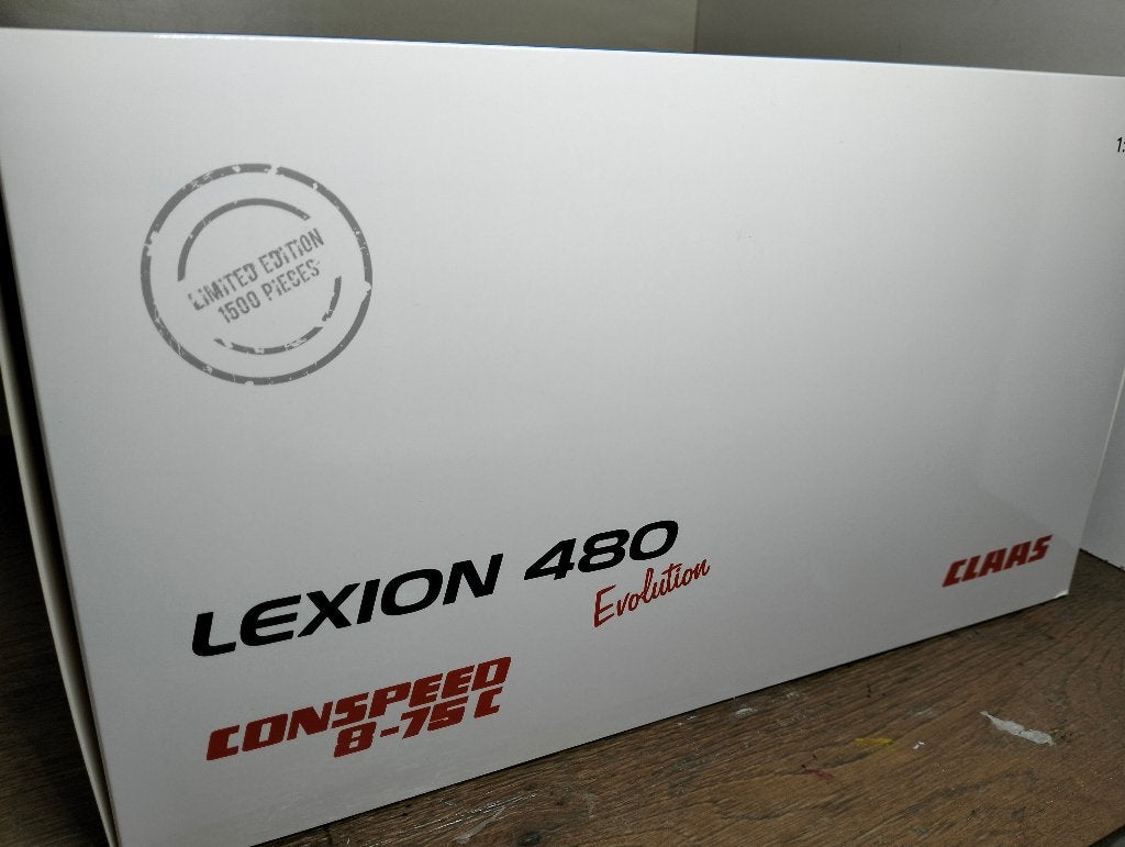 Te koop Claas Lexion 480 Evolution met Conspeed 8-75C bek ., Hobby en Vrije tijd, Modelauto's | 1:32, Nieuw, Tractor of Landbouw