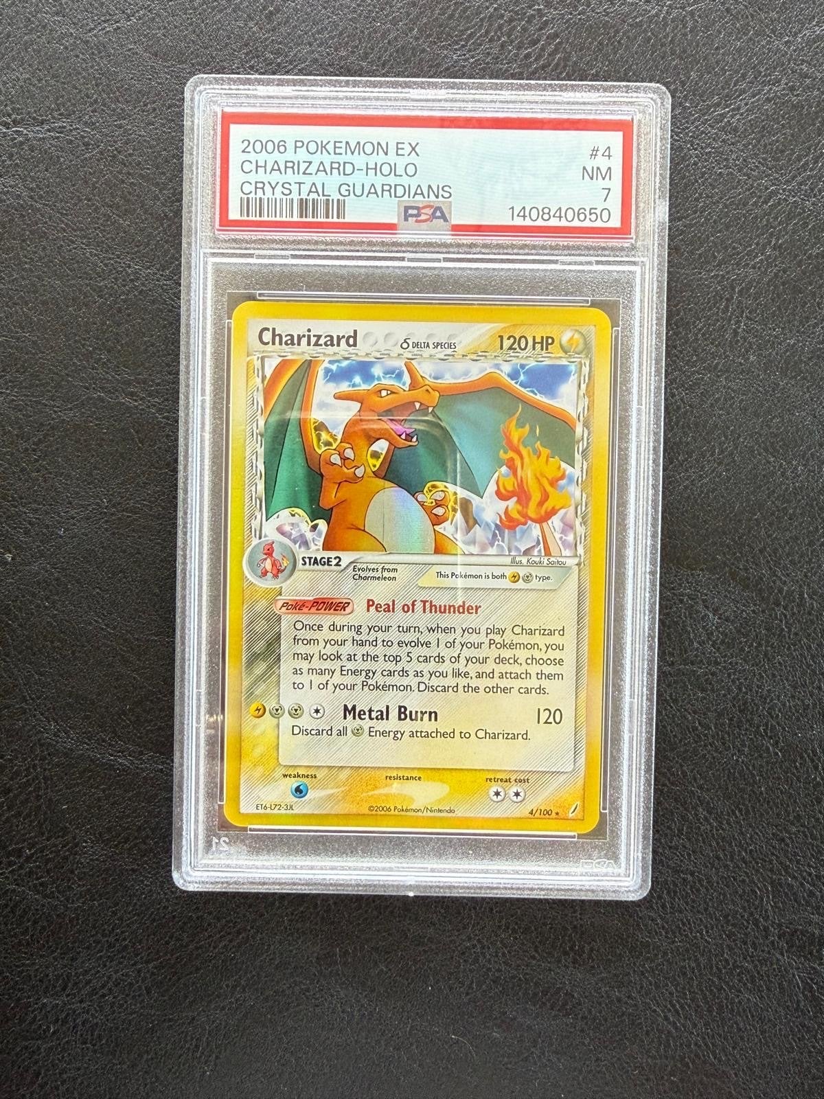 Charizard Crystal Guardians holo PSA 7, Ophalen, Zo goed als nieuw, Losse kaart