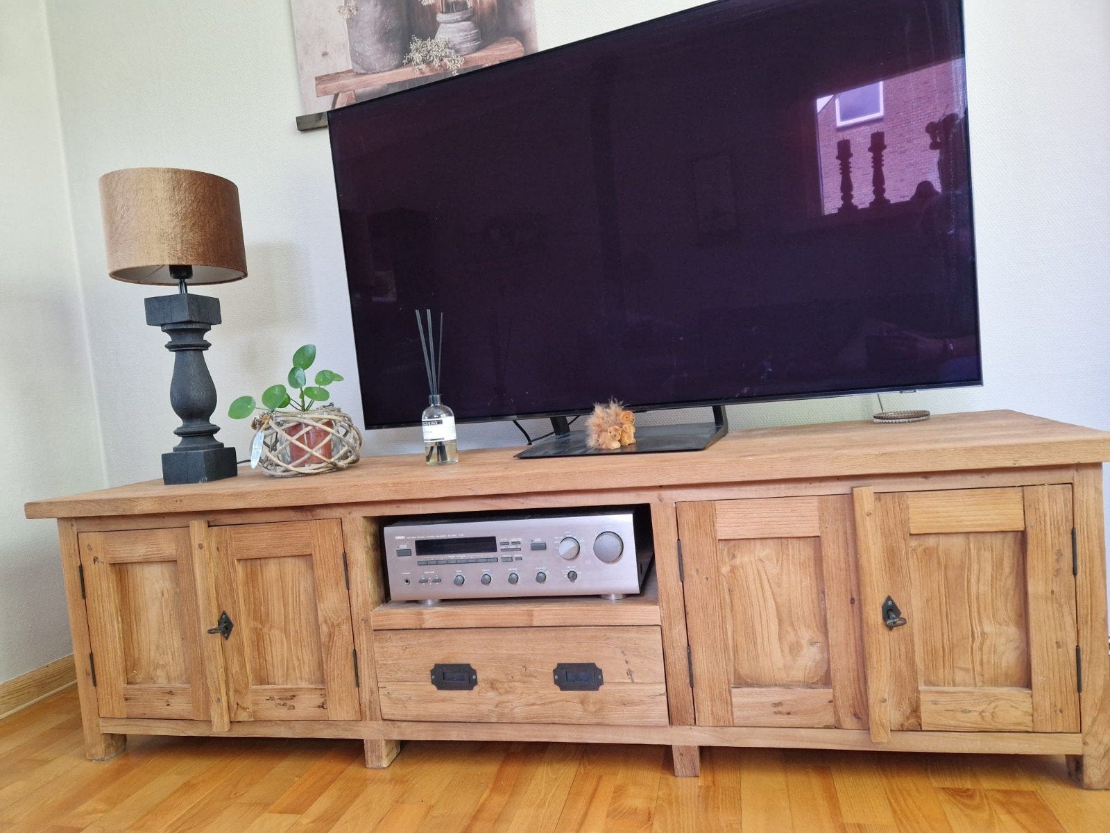 Tv kast van Teak & Wood, Huis en Inrichting, Ophalen, 150 tot 200 cm, Teakhout, Zo goed als nieuw