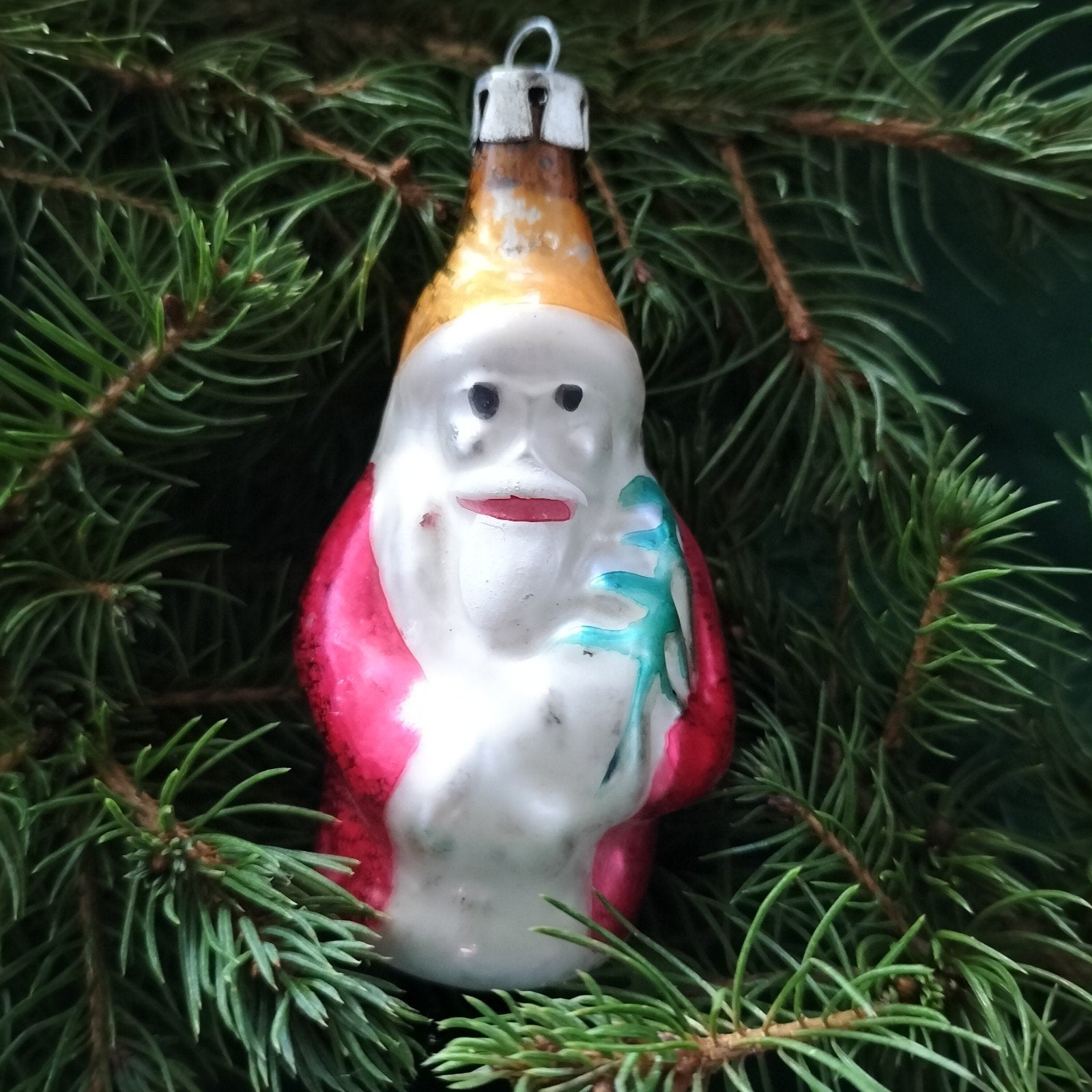 vintage kerstbal kerstman., Ophalen of Verzenden