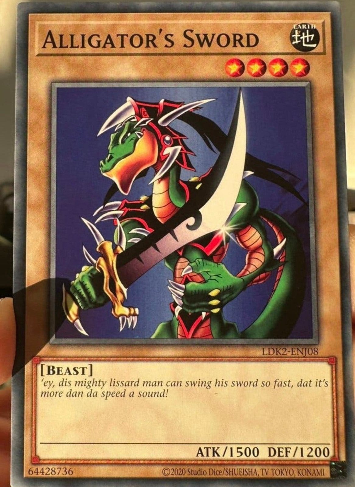 Yu-Gi-Oh! Alligator’s Sword Legendary Print !, Hobby en Vrije tijd, Ophalen of Verzenden, Zo goed als nieuw, Losse kaart