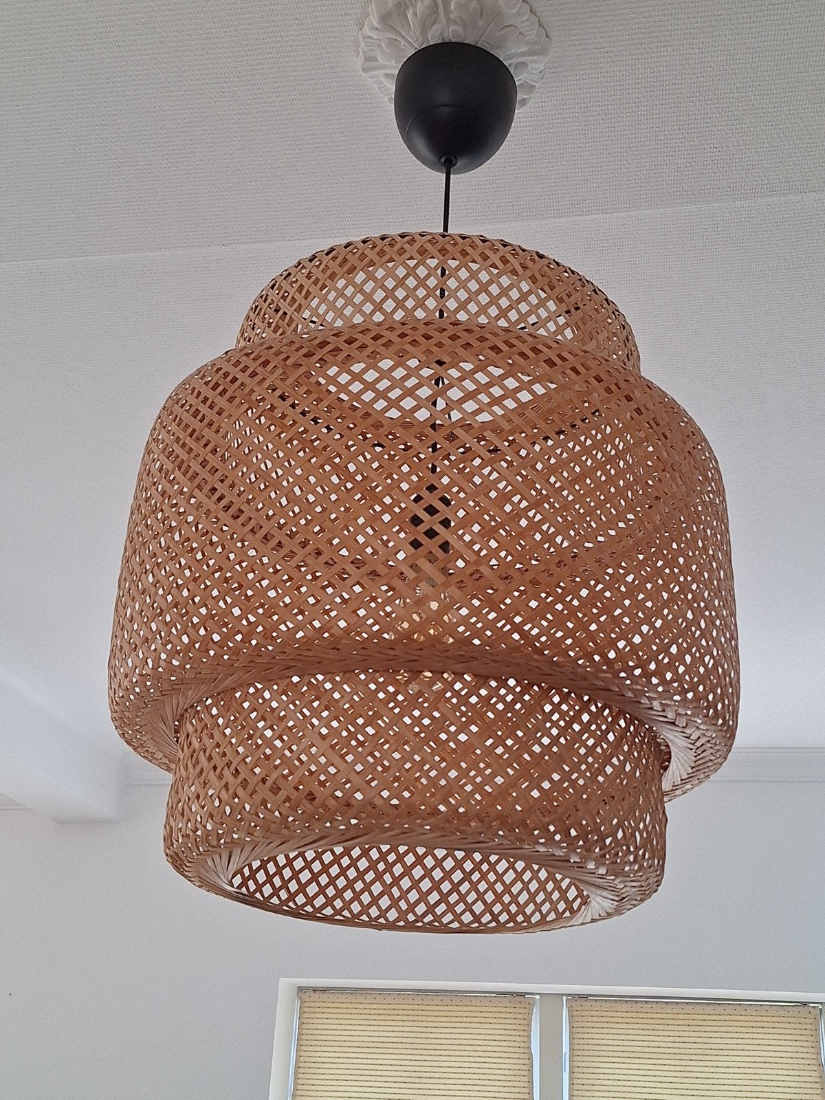 IKEA SINNERLIG  hanglamp bamboe 50cm, Ophalen, Gebruikt, Bohemian, Scandinavisch, Natuurlijk materiaal