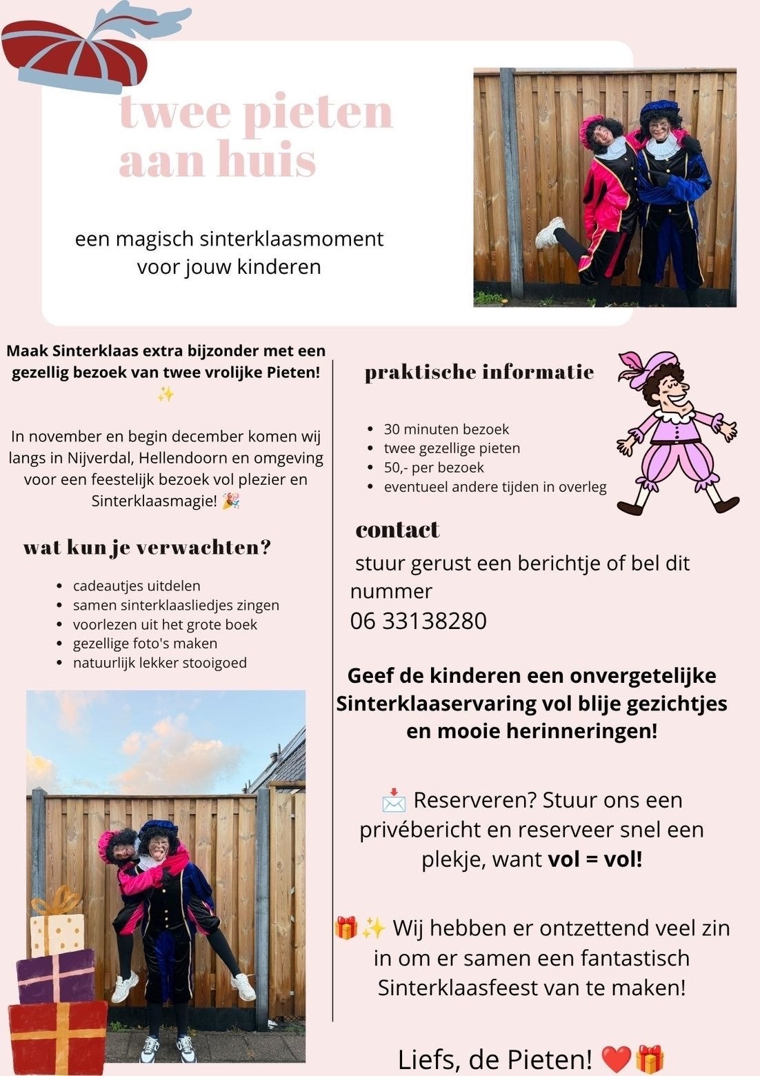 Pieten inhuren!, Ophalen of Verzenden, Nieuw