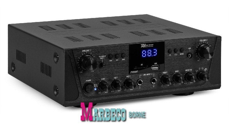 Versterker, Audio amplifier, Bluetooth, USB, SD, MP3, 2-kan, Info@marbeco.nl, Power Dynamics, Nieuw, Overige instrumenten