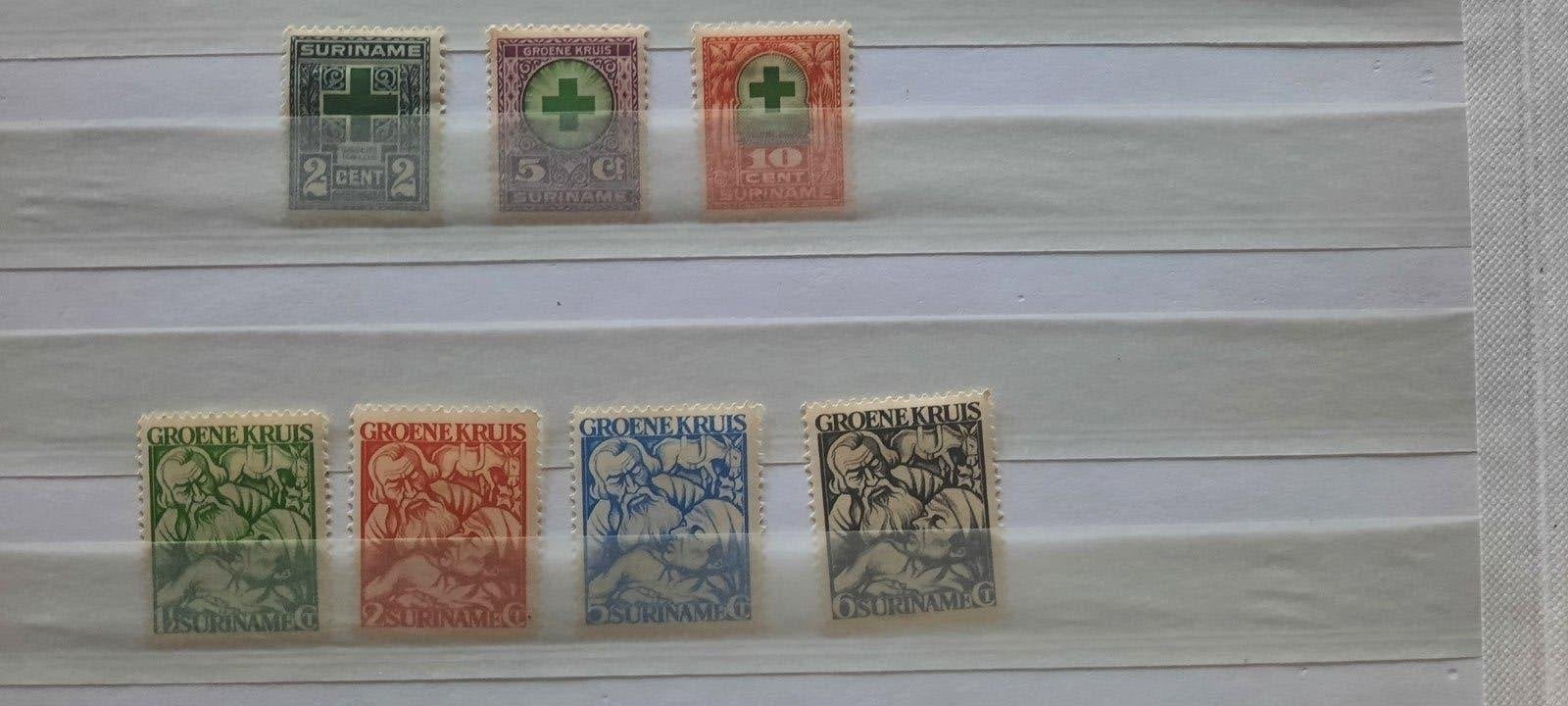 Suriname Groene Kruis 2 series postzegels, Postzegels en Munten, Postzegels | Suriname, Ophalen of Verzenden, Postfris