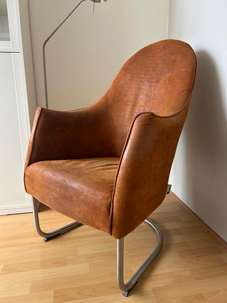 Prachtige Topform fauteuil van geruwd leer., Huis en Inrichting, Fauteuils, Ophalen, Zo goed als nieuw, Leer, 75 tot 100 cm
