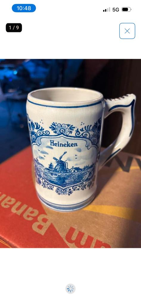 Delfts blauwe Heineken pul dubbeldruk uit 1982, Ophalen