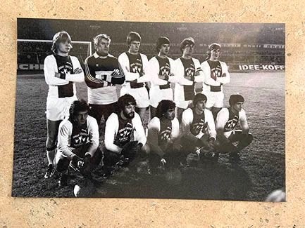Org z/w foto 20x30 cm Farewell match Johan Cruijff 7-11-1978, Verzenden, Nieuw, Ajax, Poster, Plaatje of Sticker