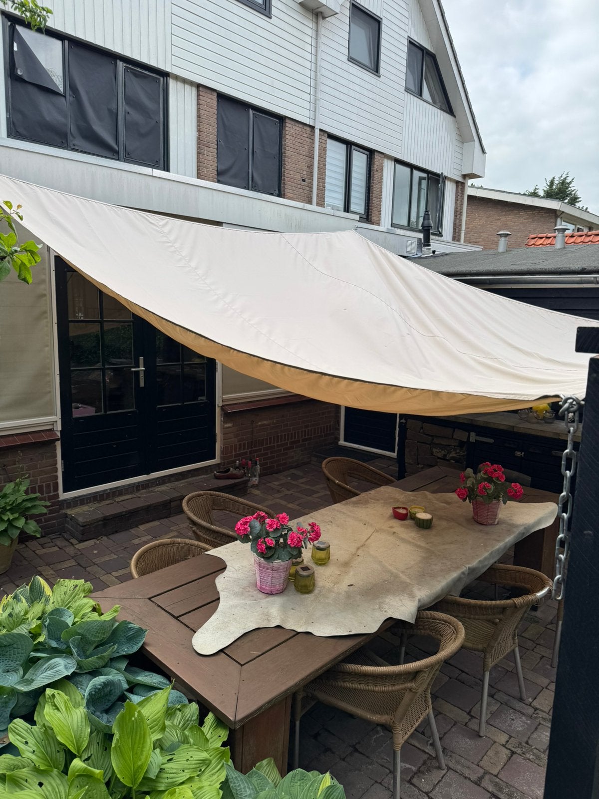 Zonnedoek/schaduwdoek 4,5x4,5 meter - waterdicht, Tuin en Terras, Schaduwdoeken, Ophalen of Verzenden, Nieuw