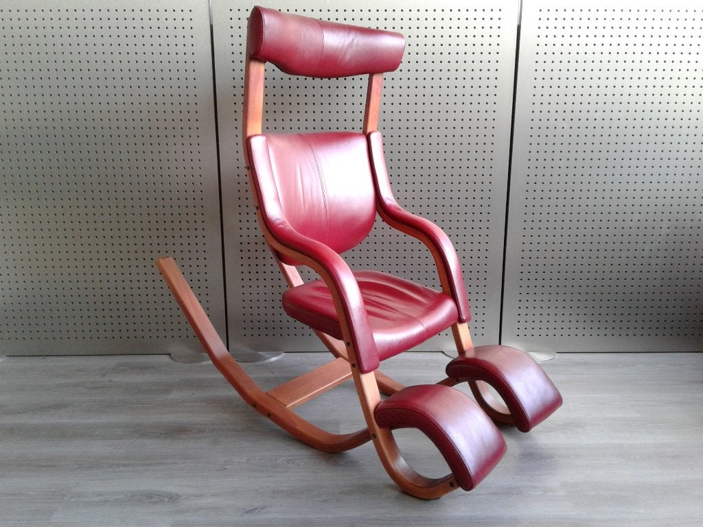 Stokke (Variér) Gravity (Bordeauxrood Leder), Zeer Mooi!, 125 tot 150 cm, Zo goed als nieuw, Variér, Leer