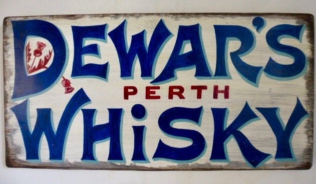 Handgeschilderd pubbord/Dewar's Whisky/Schots/pub/mancave, Gebruiksvoorwerp, Ophalen of Verzenden, Zo goed als nieuw, B6