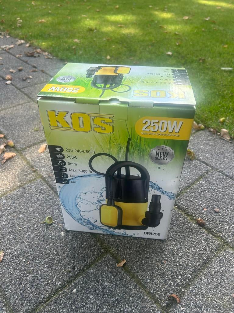 250W Dompelpomp met vlotter, nieuw in doos, Ophalen of Verzenden, Nieuw, Elektrisch, Dompelpomp
