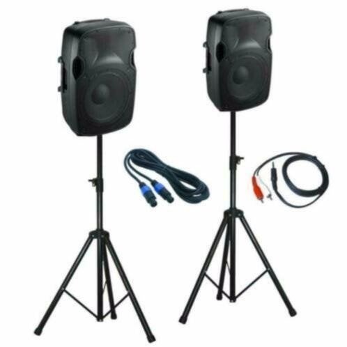 Actieve 8 inch Speakers Incl. Statieven en kabels 400 Watt M, Overige merken, ., Overige typen, Nieuw