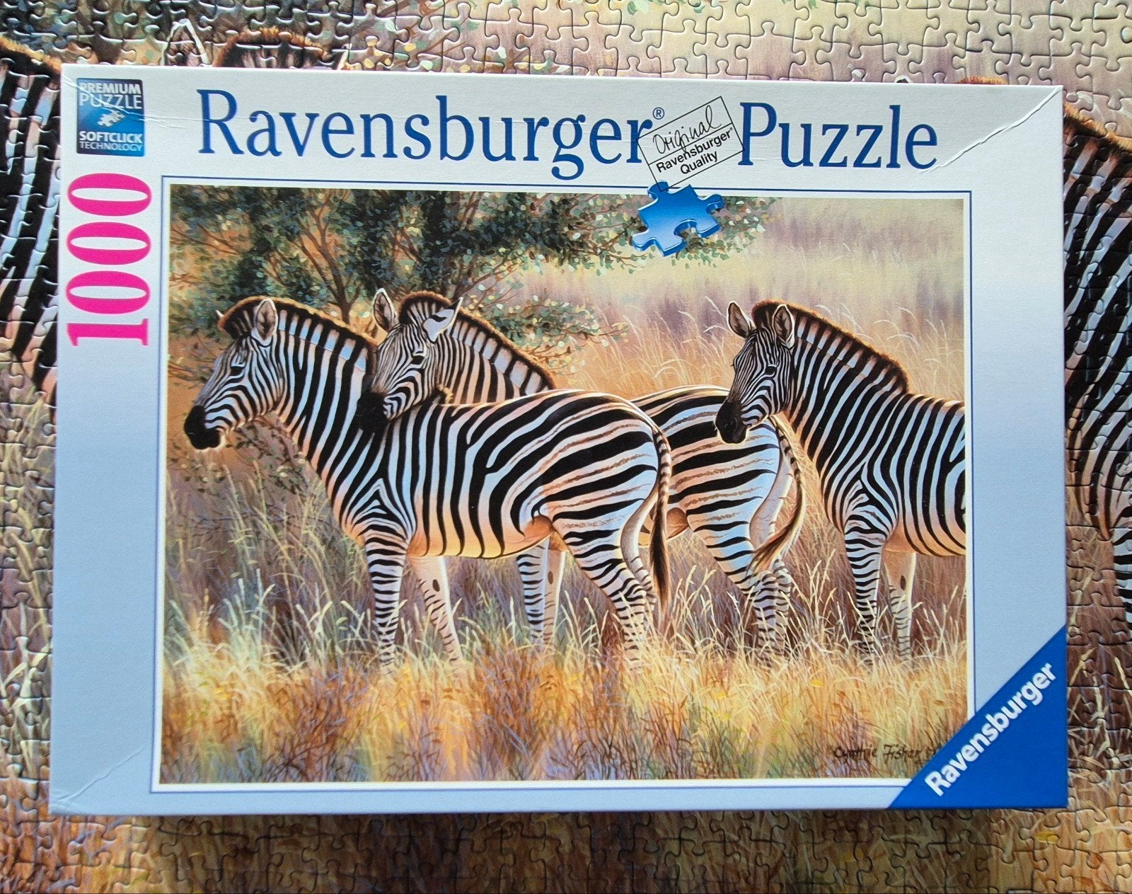 Ravensburger puzzel zebras, Ophalen of Verzenden, 500 t/m 1500 stukjes, Zo goed als nieuw, Legpuzzel