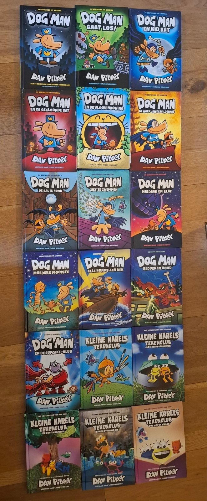 Complete Dog Man serie (13x) en 5x Kleine Karels Tekencl, Ophalen of Verzenden, Zo goed als nieuw, Dav Pilkey, Fictie algemeen