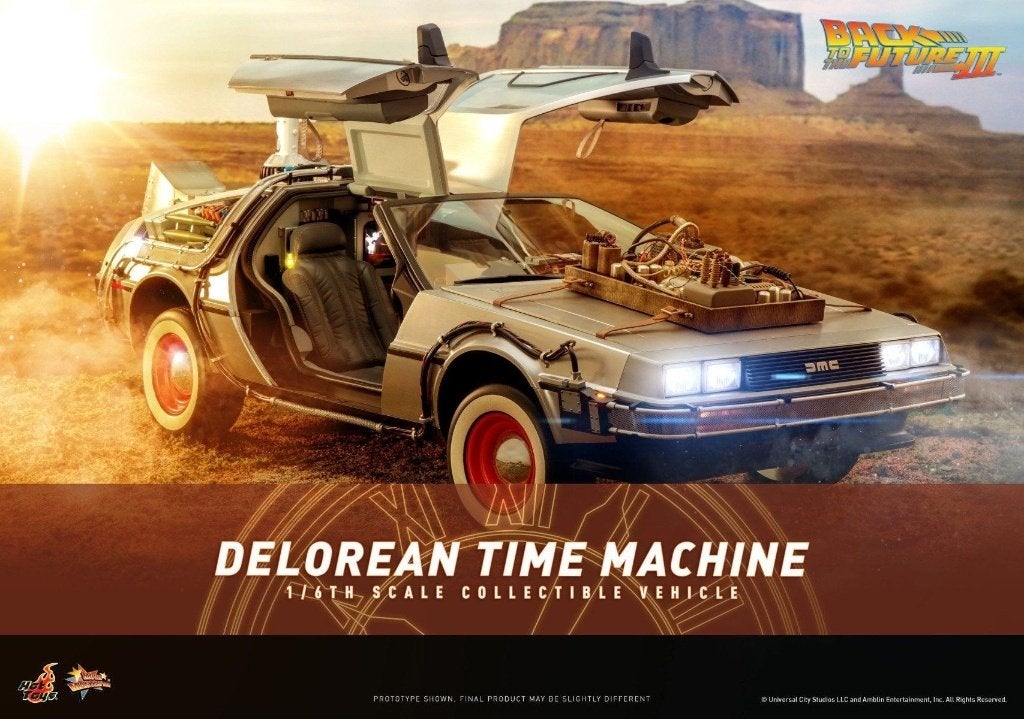 Verzegelde Back to the future III Delorean 1:6 model MMS 738, Ophalen of Verzenden, Nieuw, 1:5 t/m 1:8, Auto