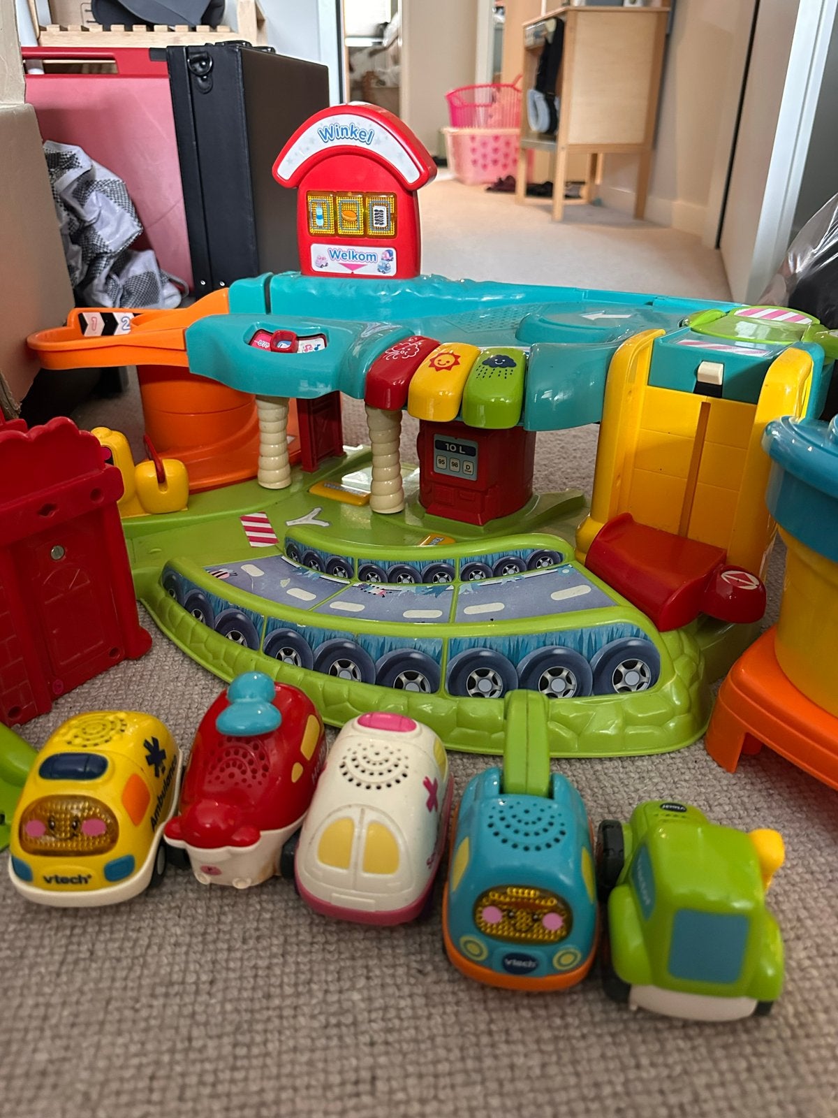 V-tech Toet Toet Auto's met Grote Baan en Garage, Kinderen en Baby's, Speelgoed | Vtech, Ophalen of Verzenden, Gebruikt, 6 maanden tot 2 jaar