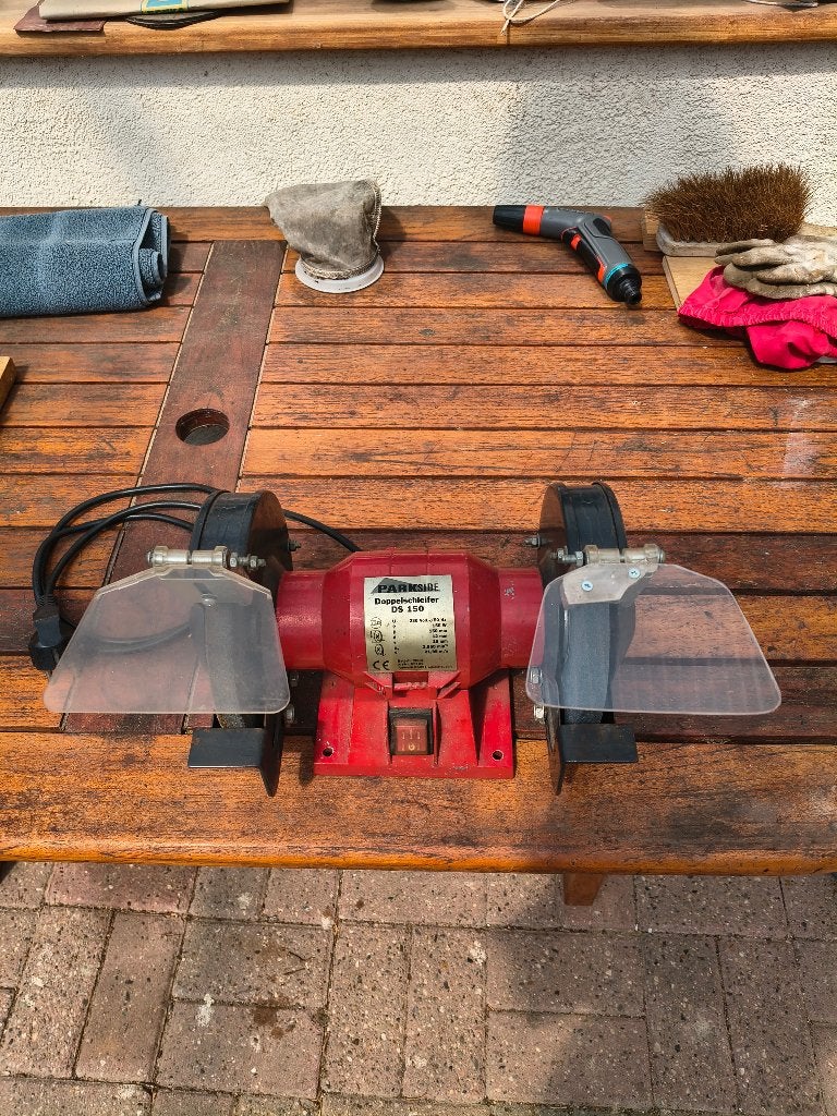 Dubbele slijpbank Parkside 150 W, Ophalen of Verzenden, Gebruikt, Minder dan 700 watt, Werkbankslijpmachine