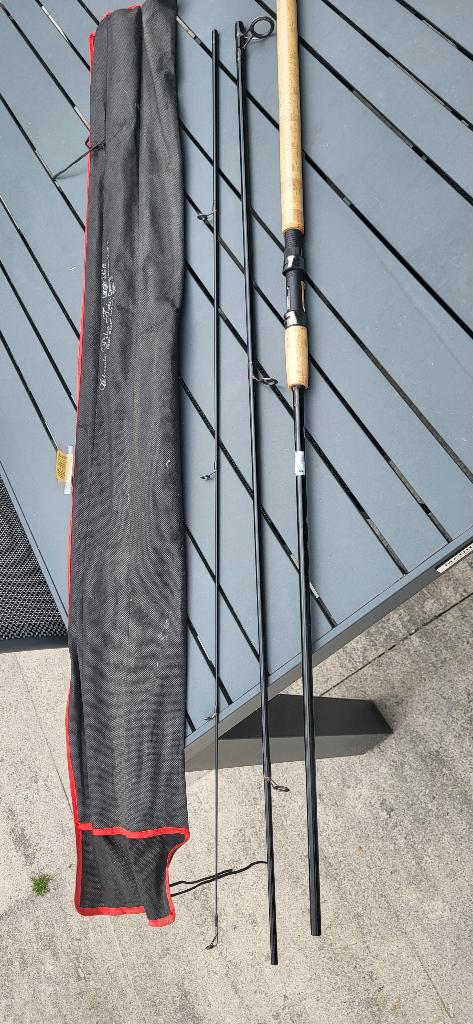 snoek hengel met kurken handvat. 3.4M, 3-60 gr, 3 delig, Ophalen, Zo goed als nieuw, Werphengel