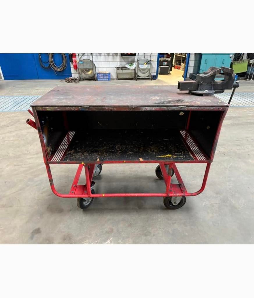 Werkbank Werktafel verrijbaar, Ophalen, Zo goed als nieuw, 170 cm of meer, Bankschroef