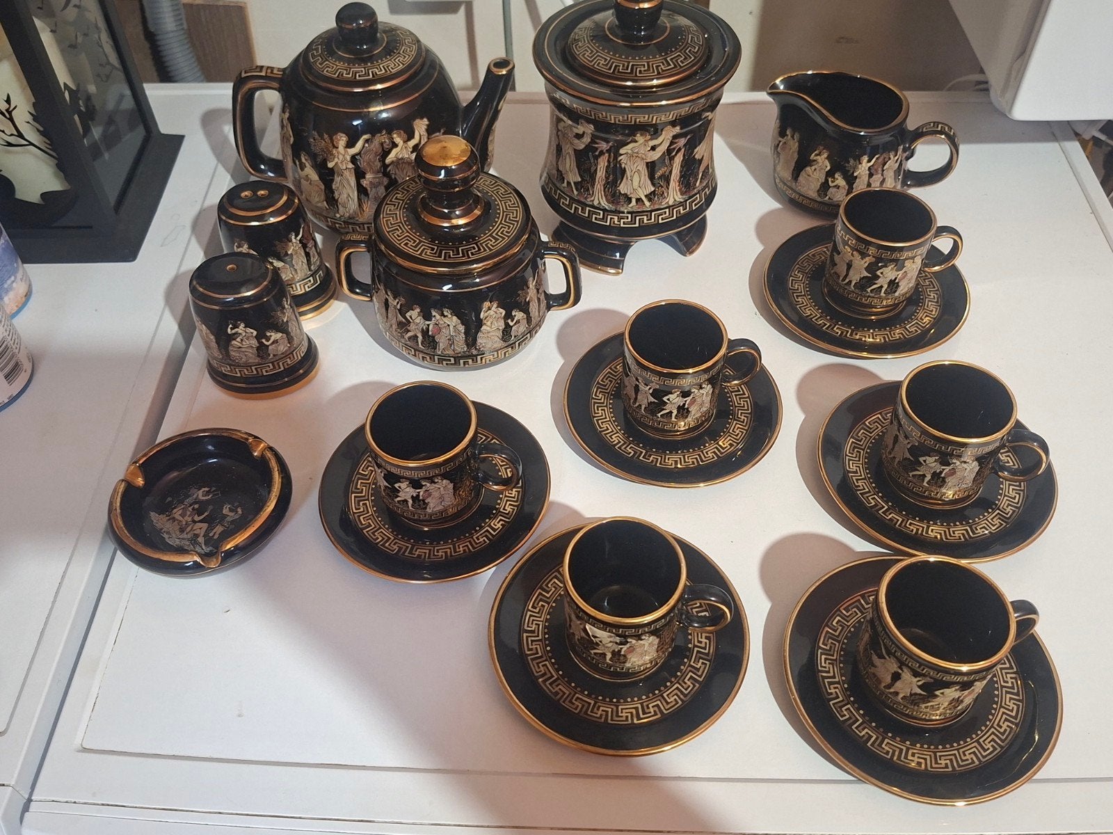 Compleet 24K Gouden Grieks Koffieservies, Ophalen of Verzenden