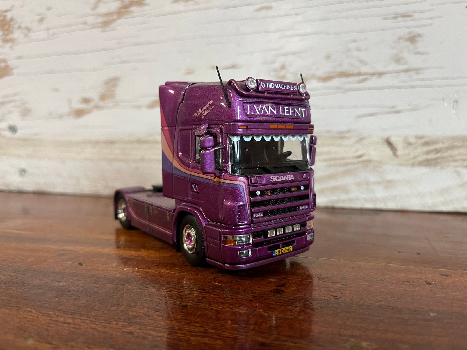 Tekno schaalmodel scania Van Leent, Ophalen of Verzenden, Zo goed als nieuw, Bus of Vrachtwagen, Tekno