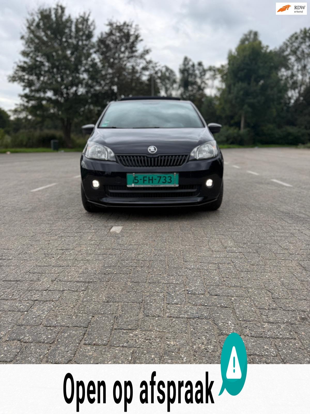 Skoda Citigo 1.0 Greentech Style Monte carlo edition. Panora, Voorwielaandrijving, Stof, Gebruikt, Zwart