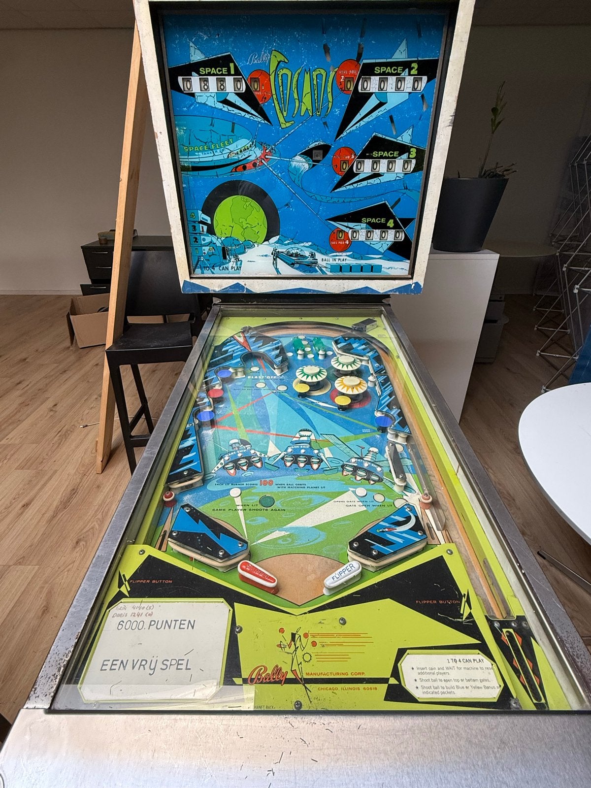 Vintage Bally Space Invaders Flipperkast, Gulden, Ophalen, Gebruikt