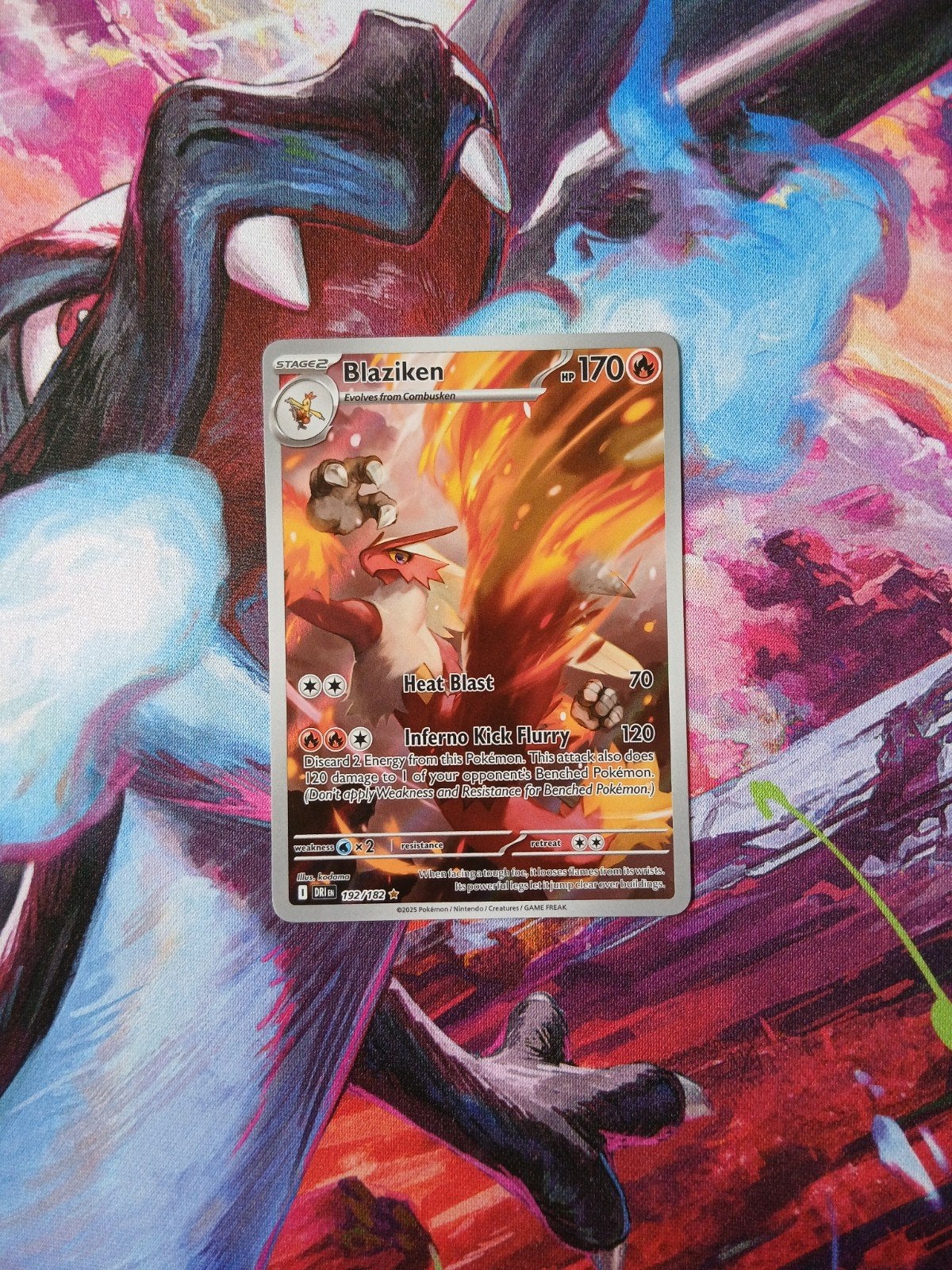 Blaziken # 192/182 Pokemon Destined Rivals, Ophalen of Verzenden, Nieuw, Losse kaart, Foil