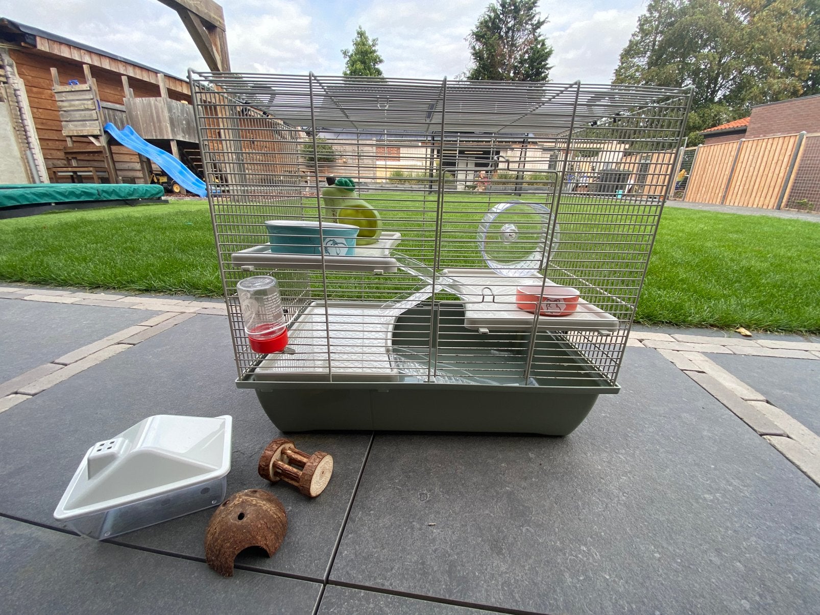 Interzoo hamsterkooi compleet ingericht, Dieren en Toebehoren, Knaagdieren en Konijnen | Hokken en Kooien, Kooi, Gebruikt, Minder dan 75 cm