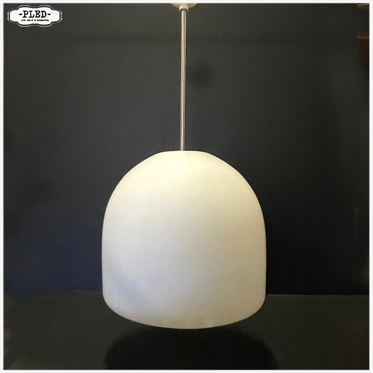 Grote opaline lamp Hanglamp Pendellamp, Ophalen, E27 (groot), Glas, Nb