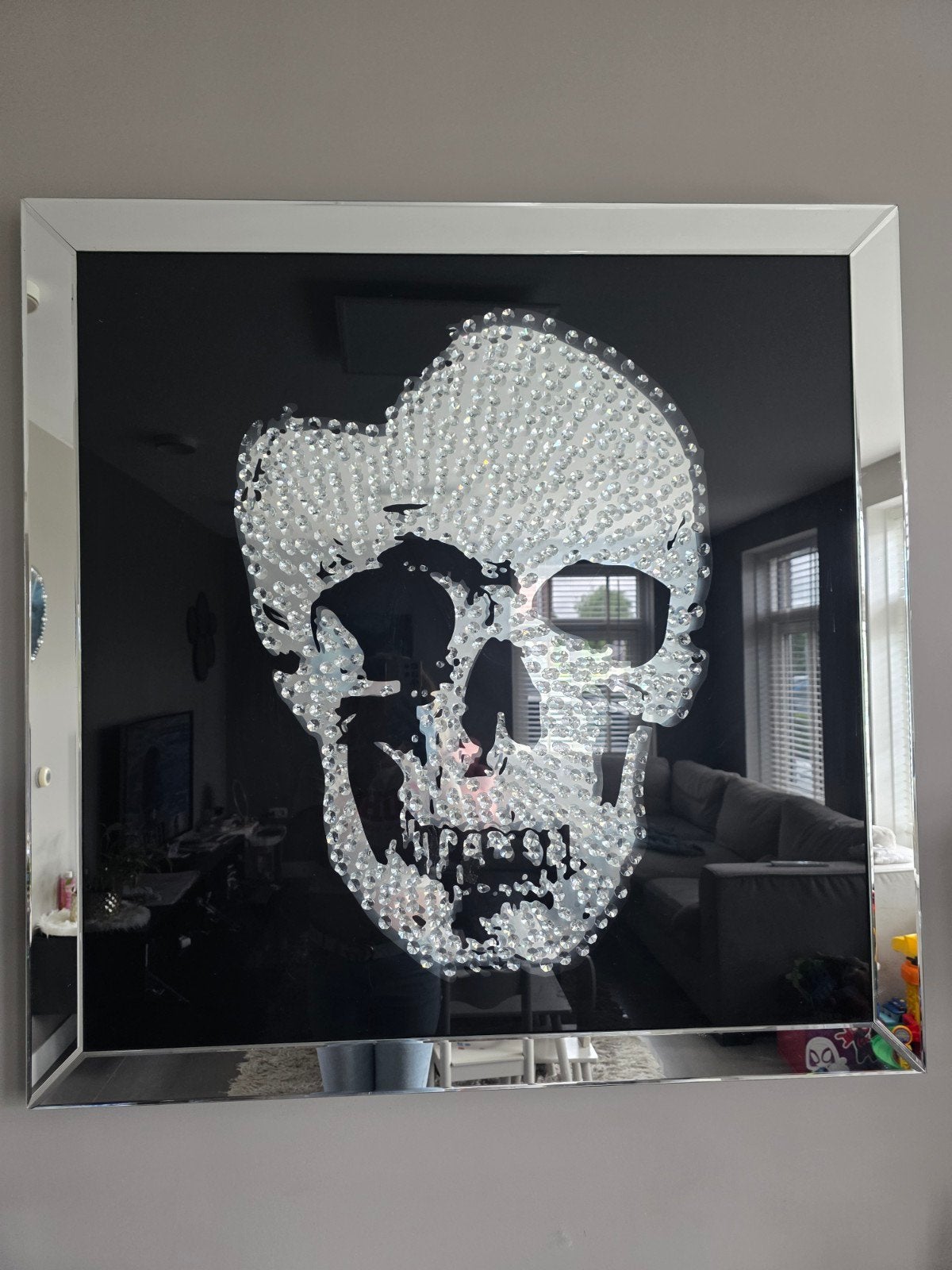 KARE Design “Frame Mirror / Rockstar Skull” 100  100 cm, Ophalen, 100 tot 150 cm, Vierkant, Zo goed als nieuw