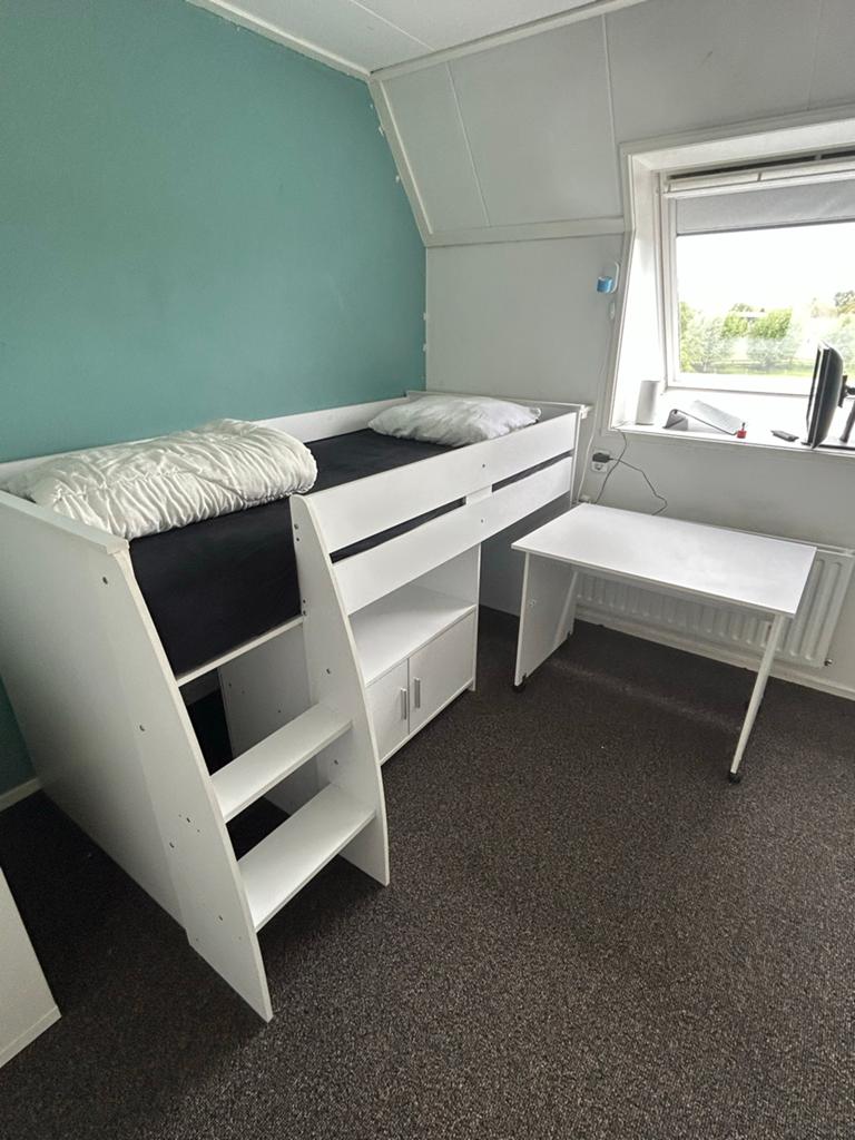 Halfhoogslaper met bureau en opbergruimte, Ophalen, Gebruikt, 90 cm, Eenpersoons