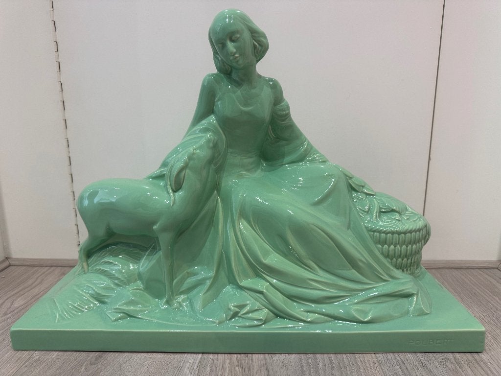 Art Deco sculptuur Polbert keramiek, Ophalen of Verzenden