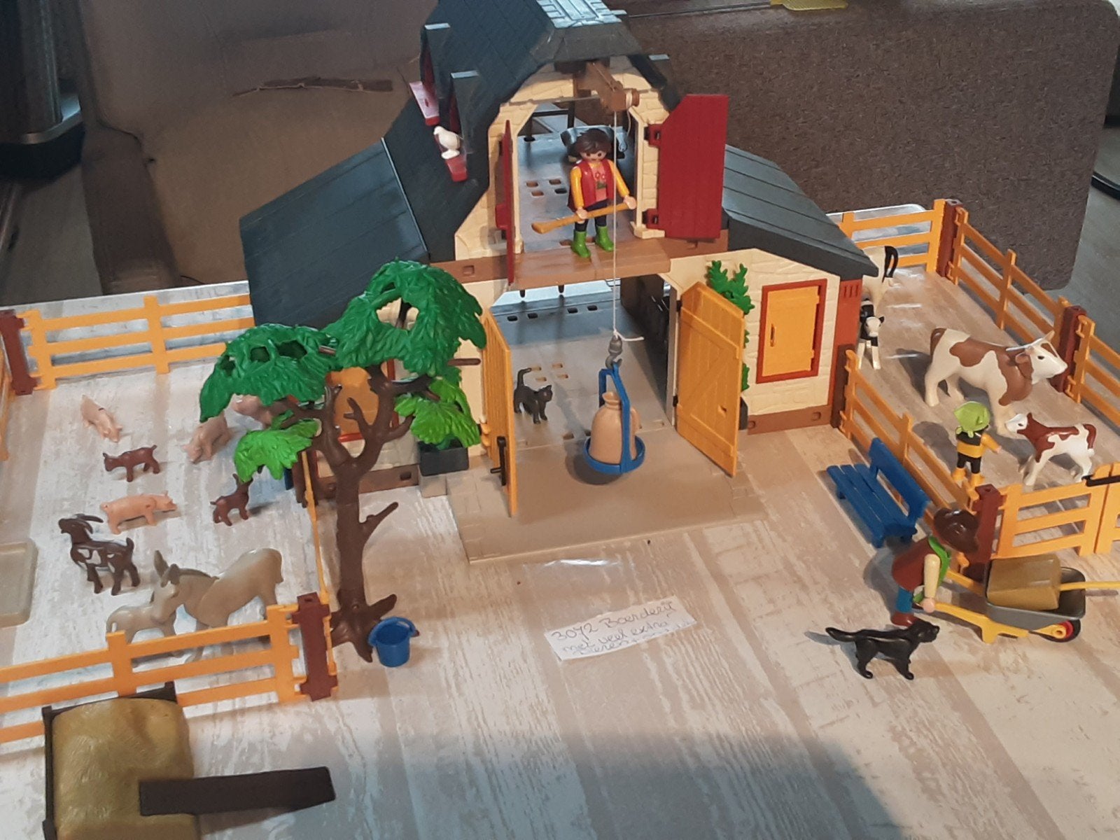 3072 boerderij met veel extra dieren, Gebouw, Complete set, Ophalen of Verzenden, Zo goed als nieuw