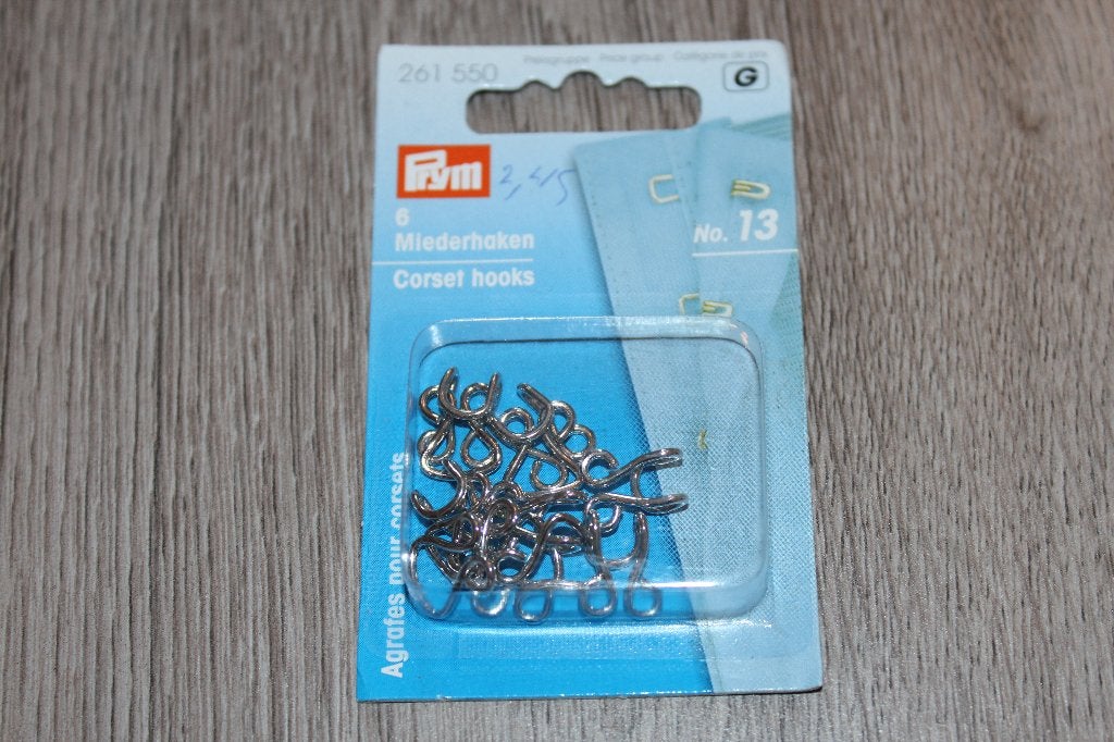 Prym 261550 korsethaken en -ogen zilver no.13 #2063, Ophalen of Verzenden, Nieuw, Rits of Sluiting