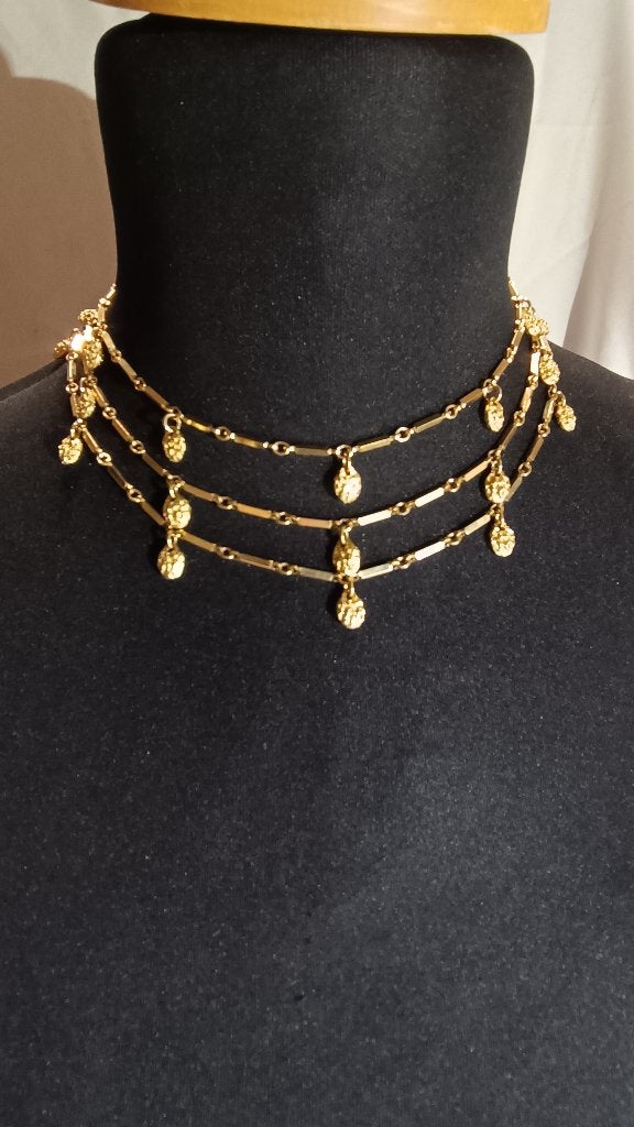 Rare Vintage Pre-1955 MONET Triple-Strand Necklace, Sieraden, Tassen en Uiterlijk, Overige materialen, Verstelbaar, Ophalen of Verzenden