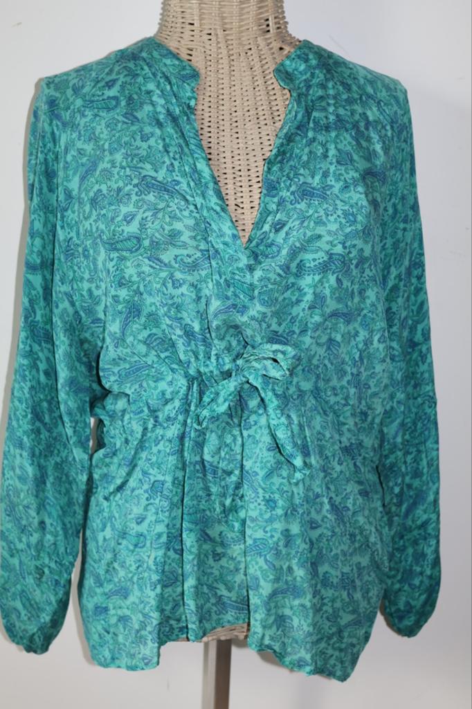 Sissel Edelbo zijden blouse One Size, Maat 38/40 (M), Blauw, NL, Sissel Edelbo