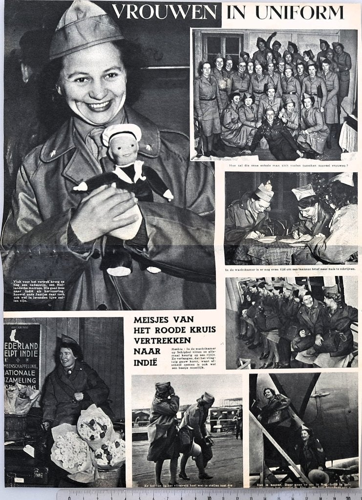 Leger Indië 1946; vrouwen gaan voor Rode Kruis naar Indië, Verzenden, 1940 tot 1960, Gebruikt, Overige onderwerpen