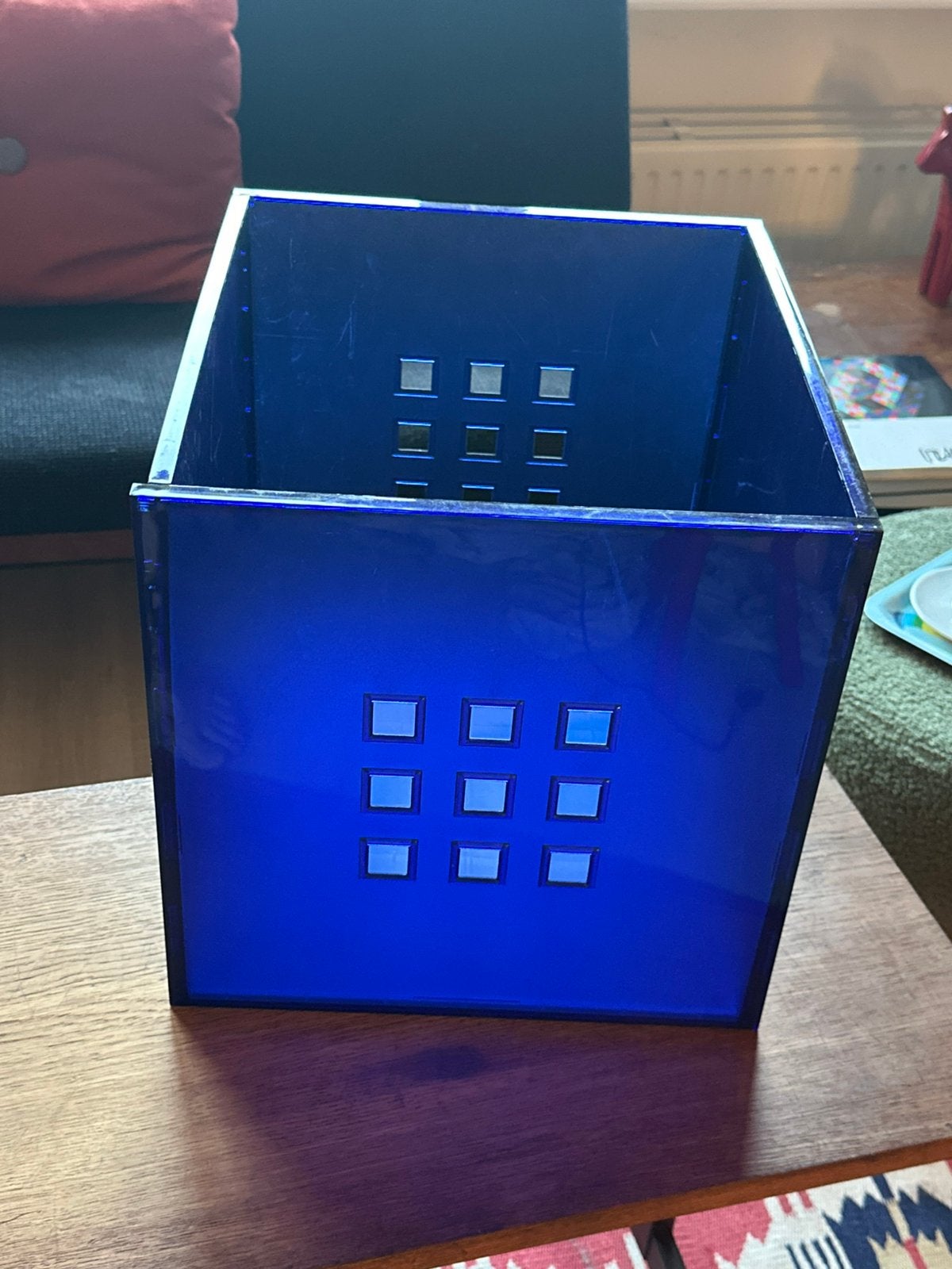 IKEA lekman bak blauw voor kallax vakkenkast of expedit kast, Ophalen of Verzenden, Zo goed als nieuw, Kunststof, Minder dan 50 cm