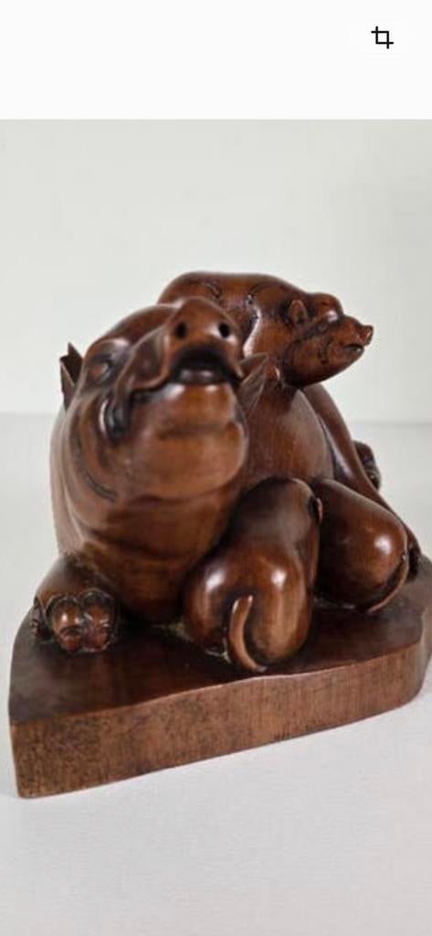 Art Deco Bali houtsnijwerk., Antiek en Kunst, Ophalen of Verzenden