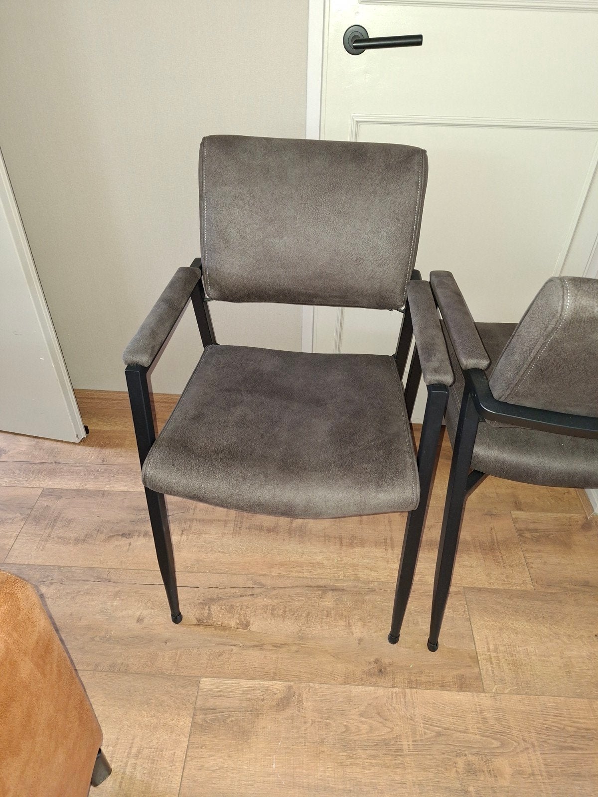 6 eethoekstoelen, Huis en Inrichting, Stoelen, Ophalen of Verzenden, Zo goed als nieuw, Grijs