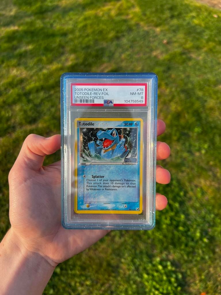 Totodile 78 Reverse Holo Pokemon Kaart PSA 8, Ophalen of Verzenden