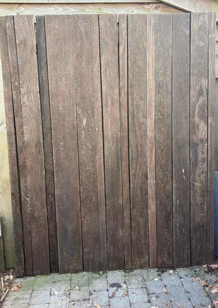 Wenge hout, Doe-het-zelf en Verbouw, Hout en Planken, Ophalen, Gebruikt, 25 tot 50 mm, 200 tot 250 cm