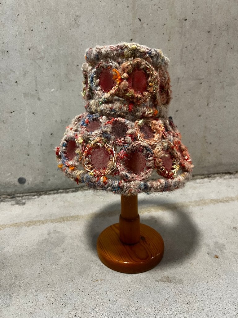 Retro/Vintage Lampje - Houten voet handgemaakt (Opknapper!), Ophalen